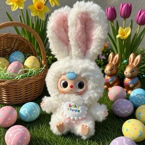 Baby Three White Bunny Plush Action Figure